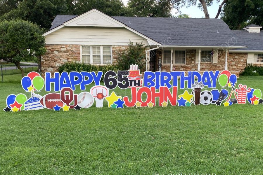 Birthday Yard Greeting Sign OKC Johns 65th - Copy