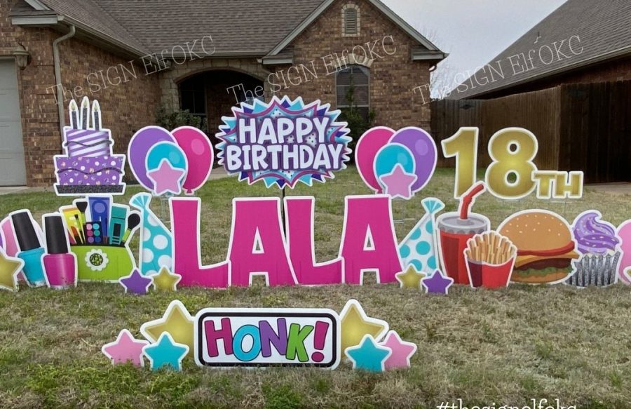 Birthday Yard Sign Burst OKC LaLa